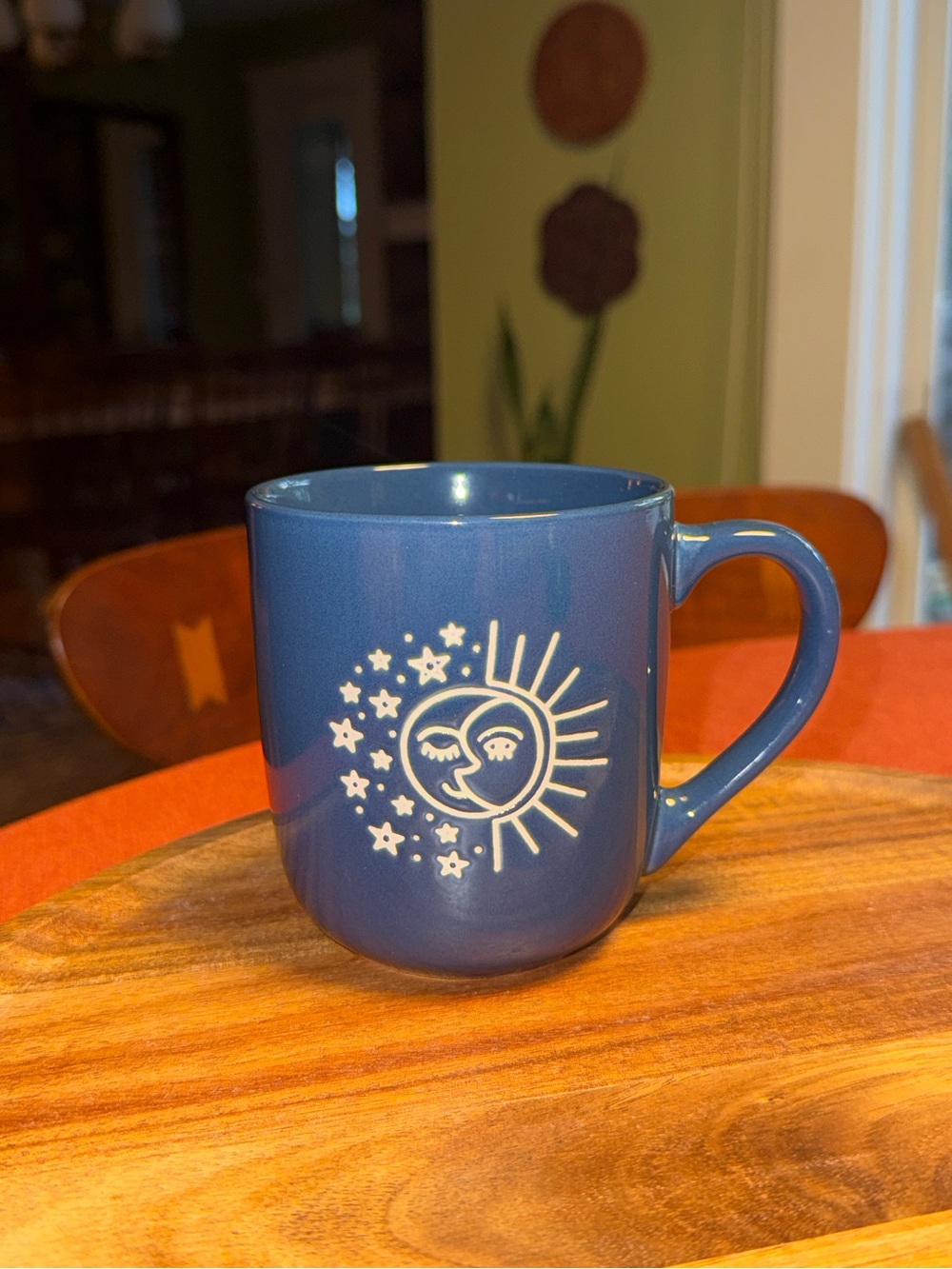 Celestial Sun Moon Stars Blue Coffee Mug